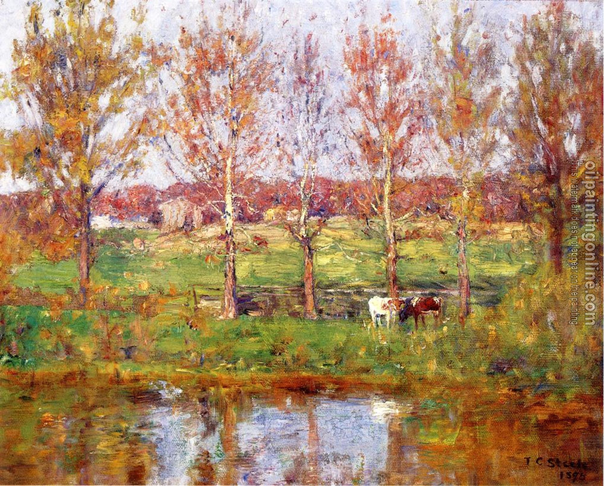 Steele, Theodore Clement - Cows by the Stream